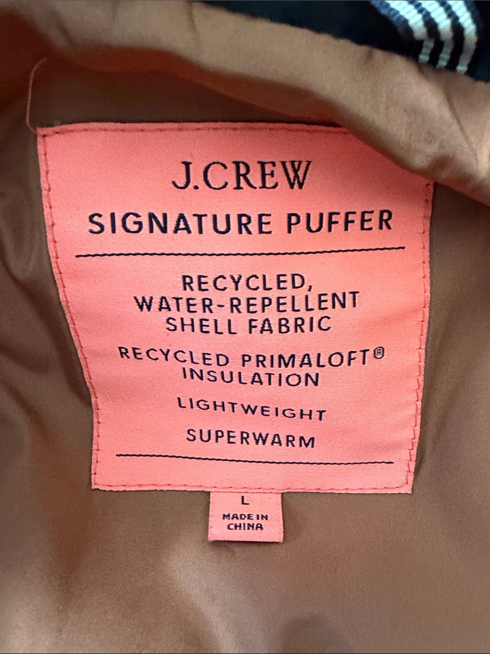J.Crew Re-Imagined Signature Puffer Quilted Vest Black Gold Snap Size L - Picture 8 of 8